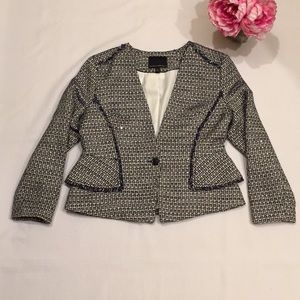 Banana Republic tweed peplum sparkle blazer